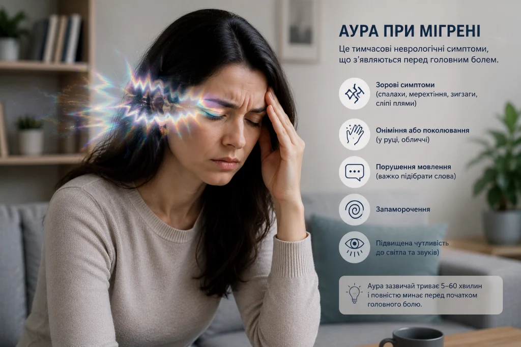 Аура при мігрені: симптоми та причини