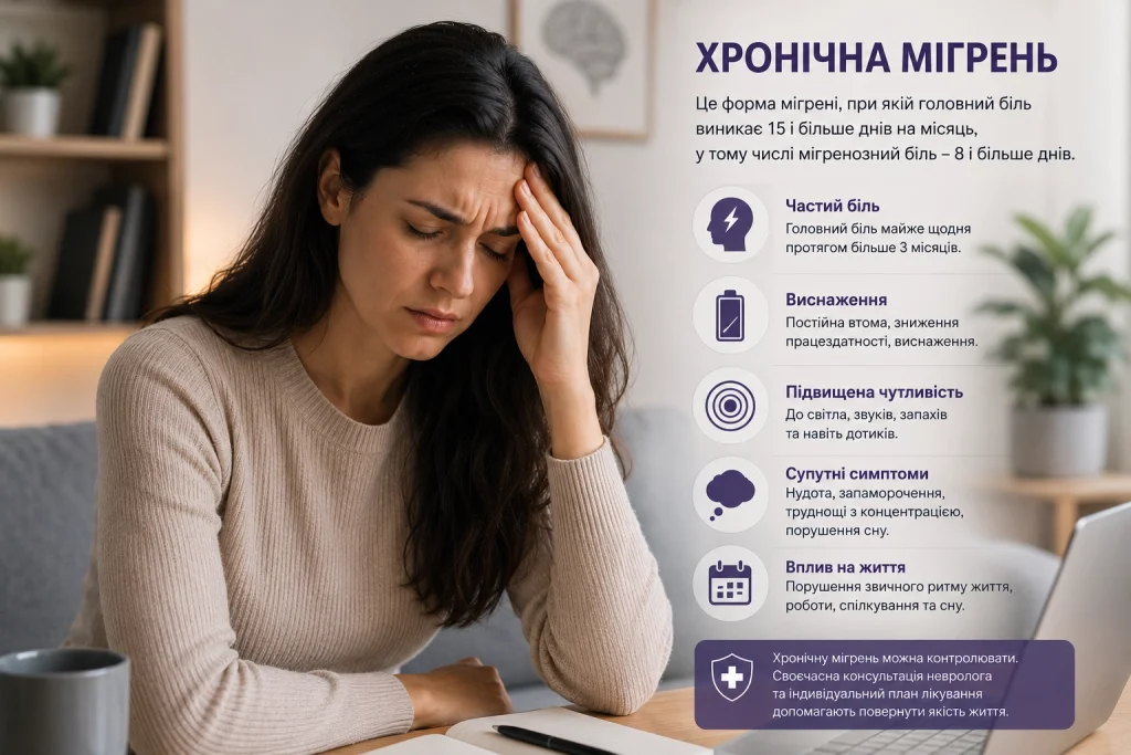 Хронічна мігрень: симптоми, причини та лікування